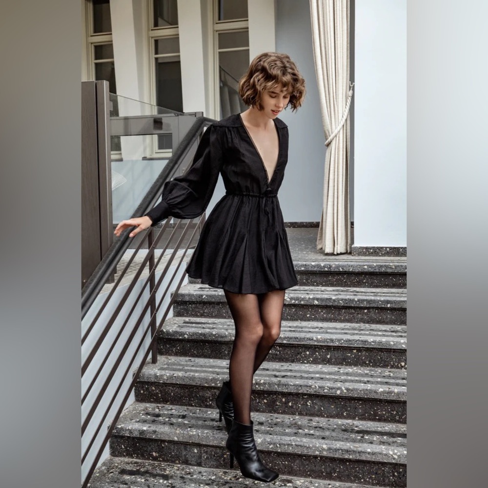 (NWT) Sabina Musayev - Indiana Mini Dress - Black - M